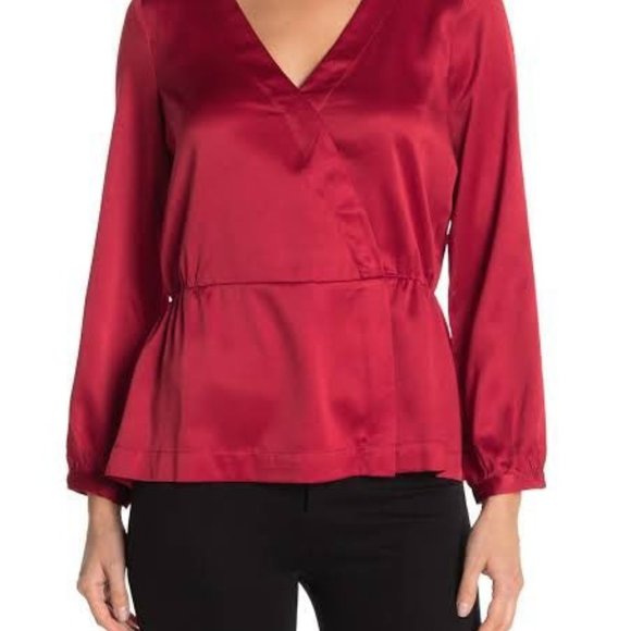 NWOT J. Crew long sleeve satin Blouse red S - Picture 1 of 10